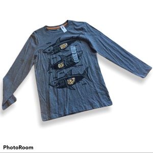 Old Navy Halloween shark long sleeve tee xl NWT